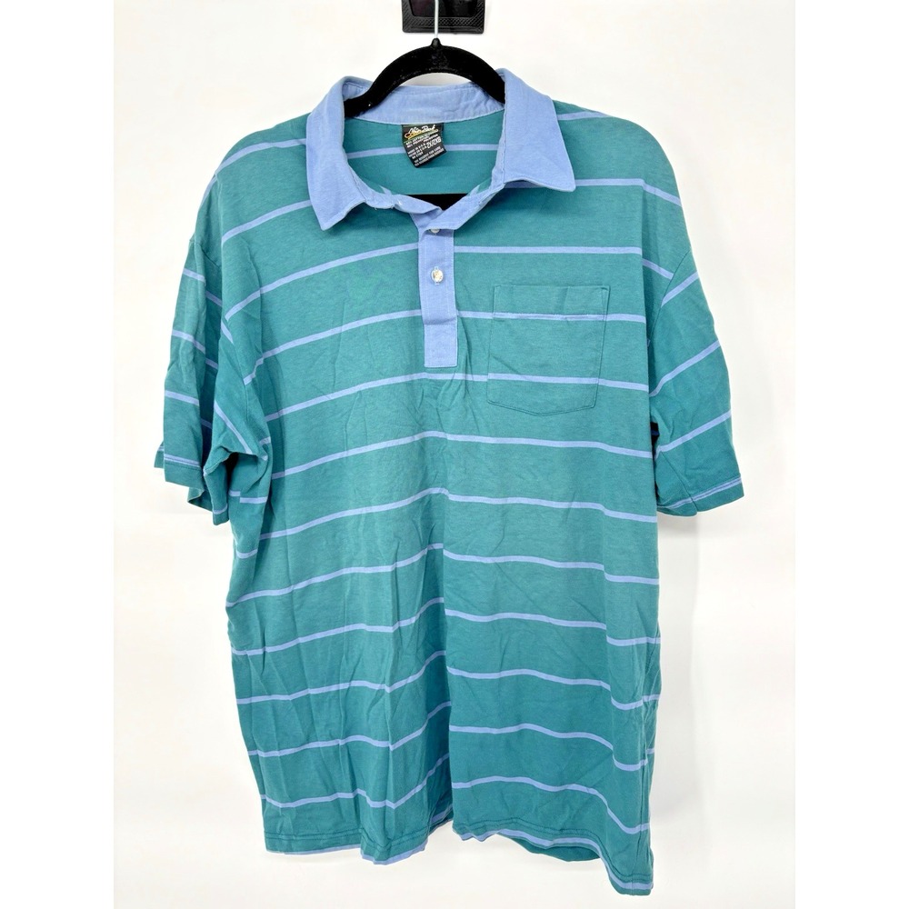 CHIP BECK Collection Polo XXL Shirt‎ Golf Stripe Pocket Blue/Turquoise READ